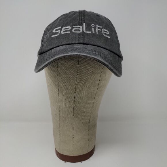 SeaLIfe Mens Strapback Hat Gray OSFM Underwater Camera Cap Embroidered Logo - Picture 2 of 11